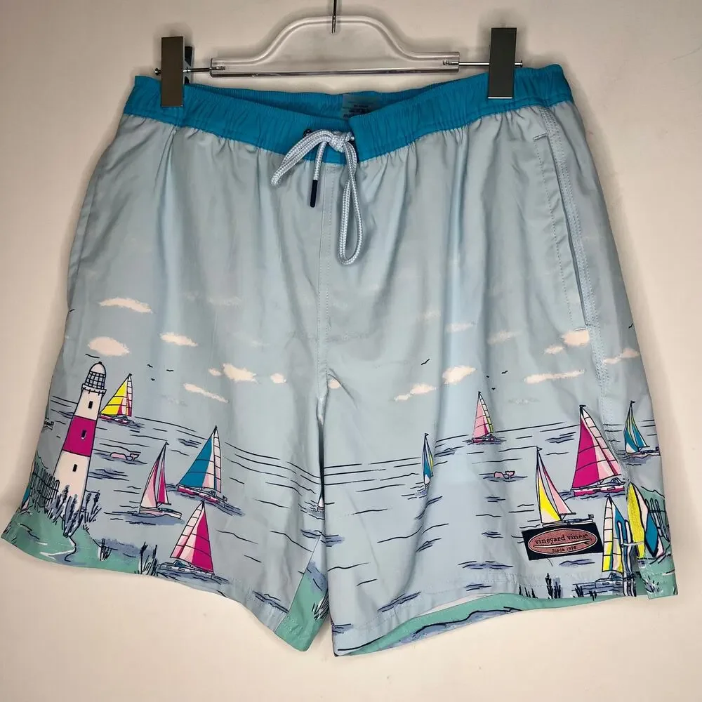 Vineyard Vines Sailboat Swim Trunk Shorts Size Medium